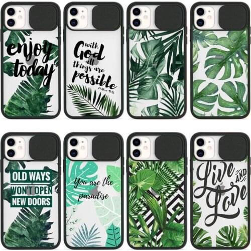 Green Plant leaf pattern Phone Case Transparent for iPhone 7 8 11 12 se 2020 mini pro X XS XR MAX Plus