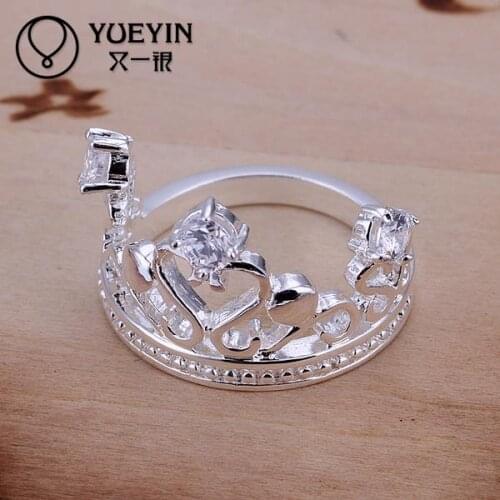Luxury crown rings Wholesale silver plated rings for women wedding party fashion jewelry Bridal New Design