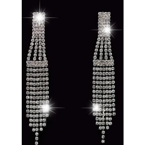 YFJEWE Hot Sales Latest Crystal Element Wedding Earrings For Bridal Hanging Tassel Rhinestone Dangle Earring #E110