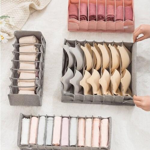 Closet Organizer Underwear Bra Socks Storage Box Dormitory Home Separated Foldable Drawer Organizer for Underwear Scarfs Socks