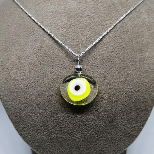 Glass Pendant For Women Sterling Silver 925 Jewelry Necklace Devil Eye - Neck Pendants, Womens Accessories Gifts For Women