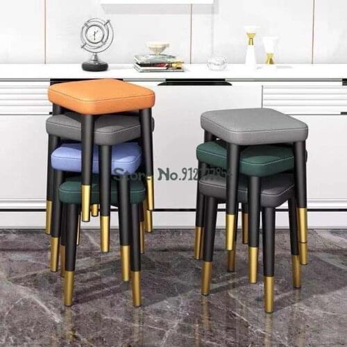 Light luxury home dining chair Nordic living room dining table stackable chair modern minimalist net red stacking makeup small