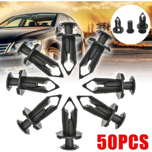 Universsal 50pcs 8mm clips Auto Vehicle Car Bumper Clips Retainer Fastener Rivet Panel Fender Liner For Outlander For Renegade