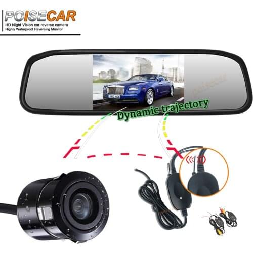 Video Wireless Back Up Camera Dynamic trajectory Car Rear View Reverse Camera Monitoring Wireless Mirror Display