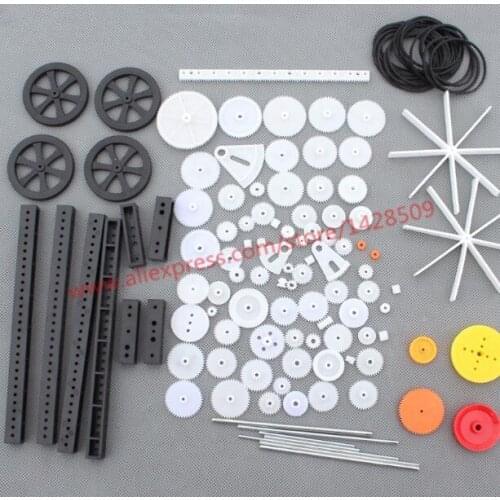 High Quality DIY 92 Kinds of Plastic Gear Motor and car axle Gear Gearbox Robot Model Kit For Robot Model Accessories DIY