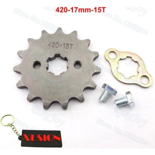 420 15 T Tooth 17mm ID Front Engine Sprocket for 140cc 150cc Orion SDG Dirt Pit Bike ATV Quad Go Kart Moped Scooter Motorcycle