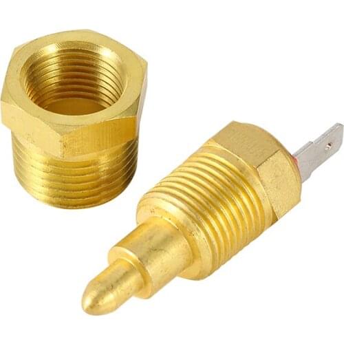 185 degrees F To 175 Degree F Aluminum Electric Engine 3/8" inch Cooling Fan Thermostat Switch Comes with hexagonal nut Gold