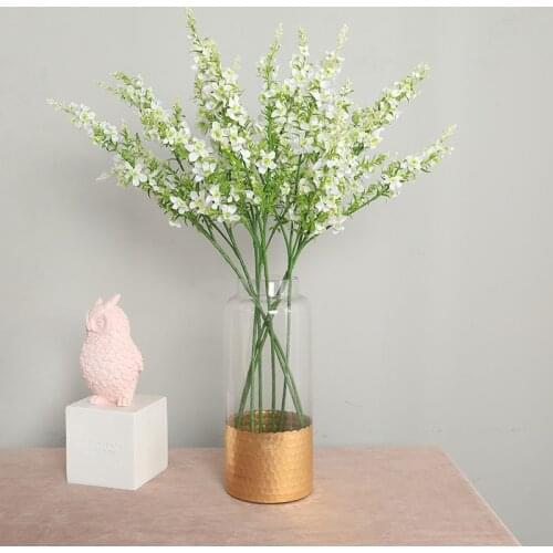 3 Forks mint fake flower branch home wedding decoration floral arrangement