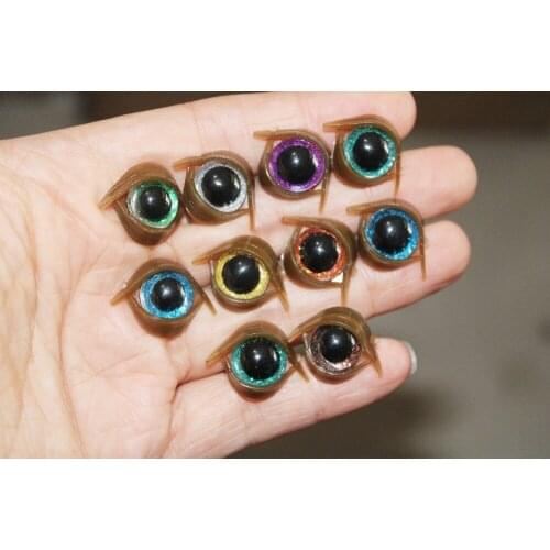500set--- 9mm/10mm/11mm/12mm tiny animal round plastic clear toy safety eyes + glitter Nonwovens + brown eyelid + hard washer