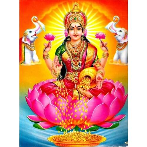5d diy diamond painting Goddess Lakshmi square diamond set embroidery cross stitch mosaic picture of rhinestone Religion