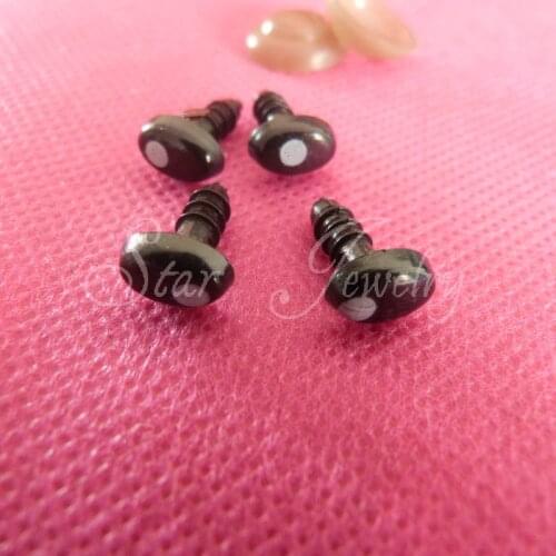 9*6mm black oval with white dot toy eyes+soft washers /200pcs