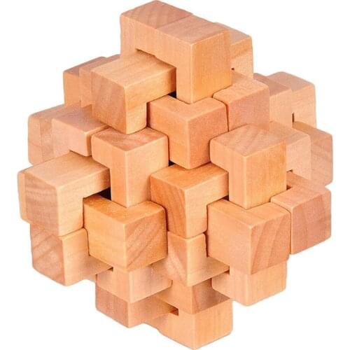 ABWE Best Sale Wood Cube Puzzle Brain Teaser Toy Games for Adults / Kids