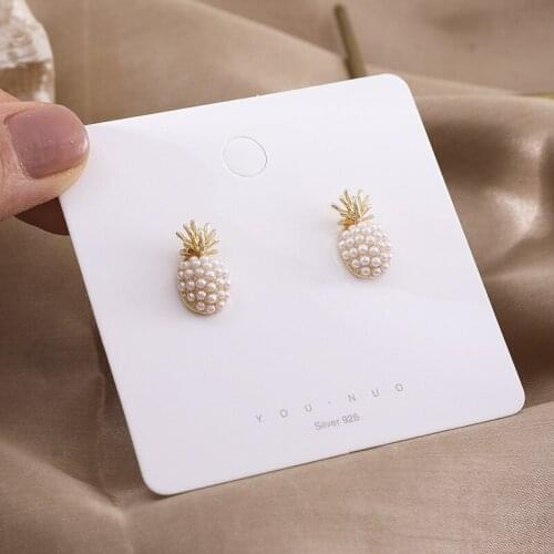 Pineapple fashion simple small pearl earring stud earrings joker earrings jewelry accessories womens fashion trend