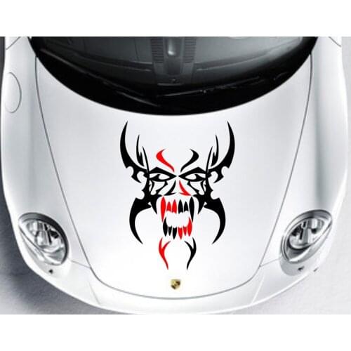 Car decal SKULL Stripe Religious 19''x 25'' Vinyl Hood Graphics sticker CG280