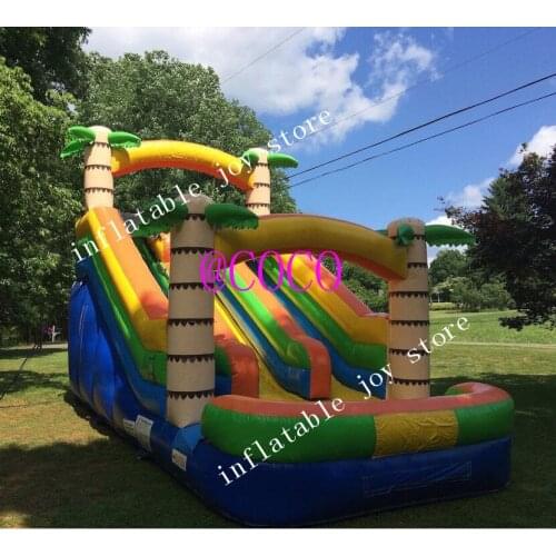 Free air ship to door, 5x3x4.5m High quality kids play inflatable slide, inflatable bouncy dry slide for sale
