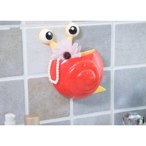 1PC Toothbrush holder for Bathroom set Product Cute Cartoon Sucker Hook Toothbrush Holder Snail Bathroom Shelf OK 0525
