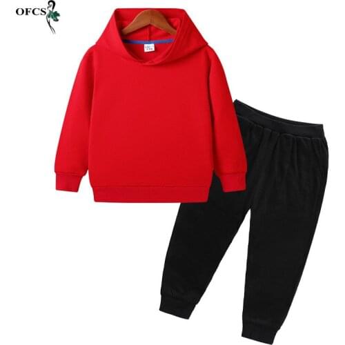 New 2-12 Year Suit Autumn Boys Clothes 2 Pcs Casual Sets Costume Tracksuit For Girls Sport Suits Kids Hooded+Pants Children Set