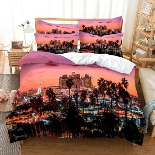 Beautiful City Night Scene Bedding Set Duvet Cover Set 3d Bedding Digital Printing Bed Linen Queen Size Bedding Fashion Design
