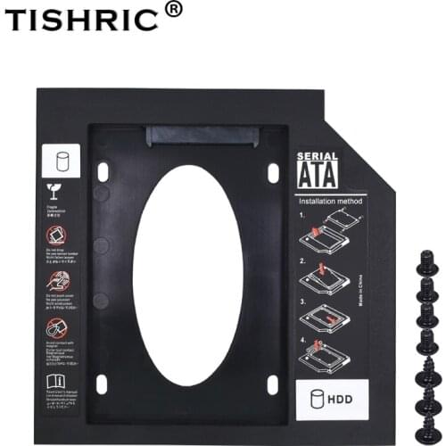 TISHRIC Universal Plastic 2nd VW HDD Caddy 9.5mm 12.7mm Optibay SATA 3.0 Hard disk Case Enclosure 2.5 SSD For Laptop