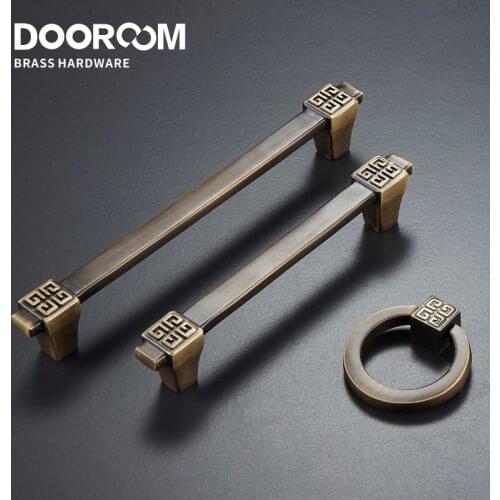 Dooromm Brass Handles Modern Classic Chinese Pulls Wardrobe Dresser Cupboard Cabinet Drawer Shoe Box Furniture Knob Black Bronze