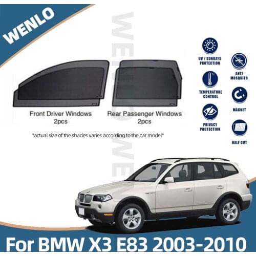 Magnetic Car Side Window SunShades Mesh Shade Blind For BMW X3 E83 2003-2010 Auto Sun Visor Curtains
