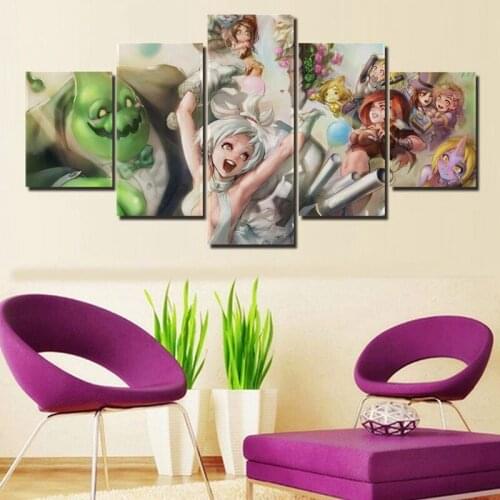 5 Piece League Of Legends Modular Canvas Painting Modern Printed Game Poster Pictures For Living Room Wall Art Home Decor
