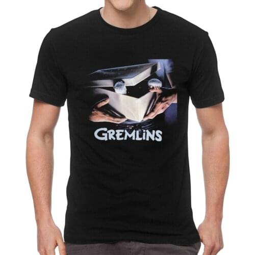 Male Gremlins Gizmo T-Shirt Fashion 80s Movie Mogwai Monster Retro Sci Fi Tshirt Short Sleeve Cool T Shirt Cotton Tee Merch