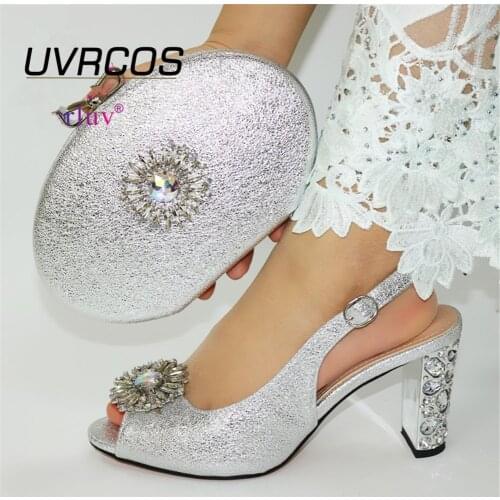 New Arrival Italian Shoes and Bags Set Matching Shoes and Bag Set In Heels Shoe and Matching Bag for Nigeria Party Sandals