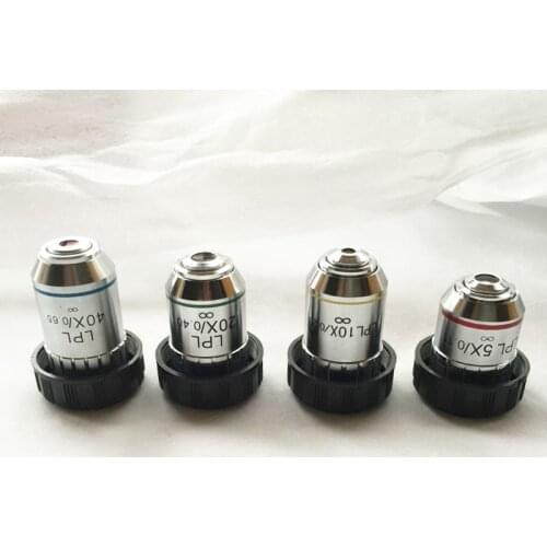 New METALLURGICAL MICROSCOPE INFINITY PLAN Achromatic Long OBJECTIVE Lens Set 5X,10X,20X,40X