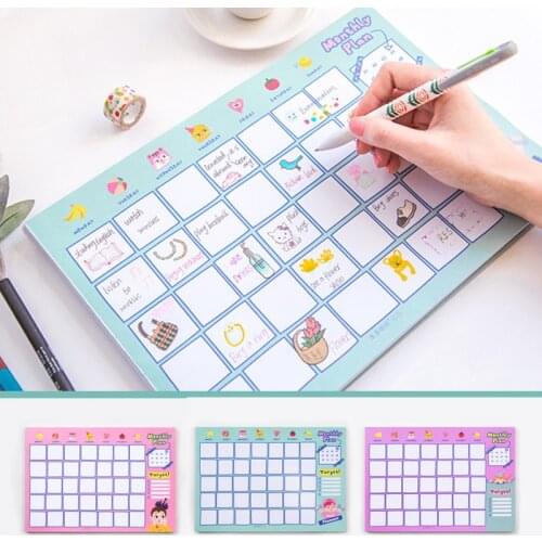 Agenda 2021 Planner Organizer A4 Notebooks and Journals DIY 365 Days Self-filling Plan Kawaii Monthly Schedule Office Hand Book