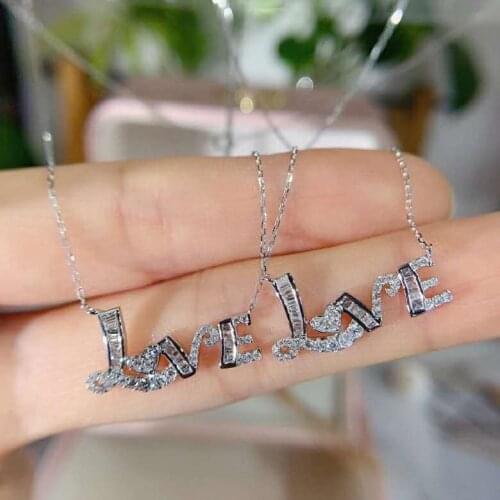 18K(AU750) real gold love-style 0.3CT diamond necklace jewelry for women&girl&gift