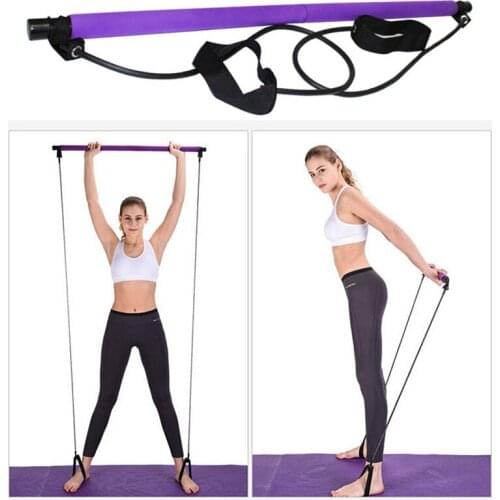 Portable Yoga Fitness Stretch Stick Gym Trainer Pilates Total Body Workout Lightweight Resistance Band And Toning Bar 2020