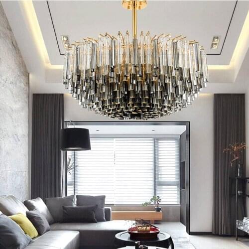 Nordic Postmodern Luxury Chandelier Creative Glass Rod Crystal Hanging Lamp Living Room Hotel Lobby Designer Chandelier Lighting