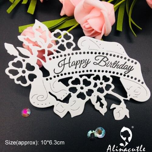 Die Cut Metal Cutting Die Banner Flower flag Sentiment Alinacraft Scrapbook Paper Craft Handmade Card Punch Art Knife Cutter