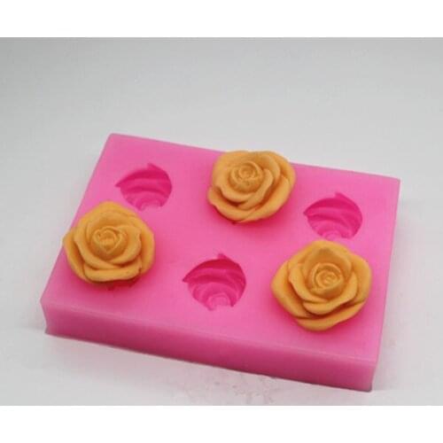 6 cavity silicone mold, p157 Mini rose clay mold , fondant cake decoration mold, chocolate mold