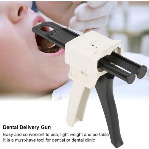 Dental 1:1/2:1 Cartridge Silicone Rubber Mixing Dispenser Delivery Impression Gun