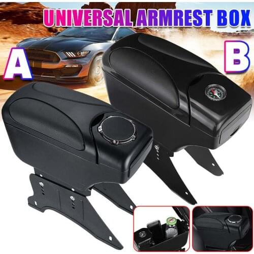 Universal Car Armrest Box Adjustable Height Center Console Lid Store Content Box