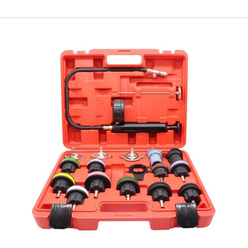 ALLSOME 18pcs Universal Radiator Pressure Tester Tool Kit Cooling System Testing Tool Water Tank Leakage Detector Nylon Material
