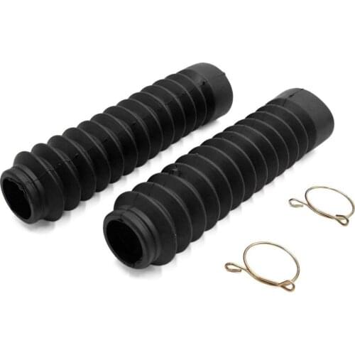 Uxcell 2Pcs Black Rubber Motorcycle Front Fork Shock Absorber Dust Cover for GS125