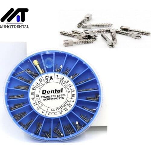 Implant Screw Dental Stainless Steel Dental Screw Post for Root Canal Filling Usage 120PCS Titanium Lab consumables tools