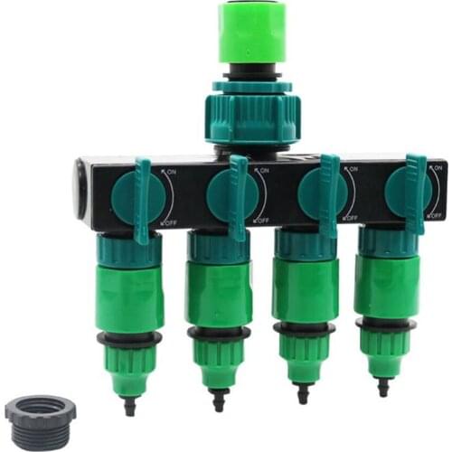 1 Set 4 Way 4/7 or 8/11 Hose Connector Fitting Water Diverter Drip Garden Irrigation