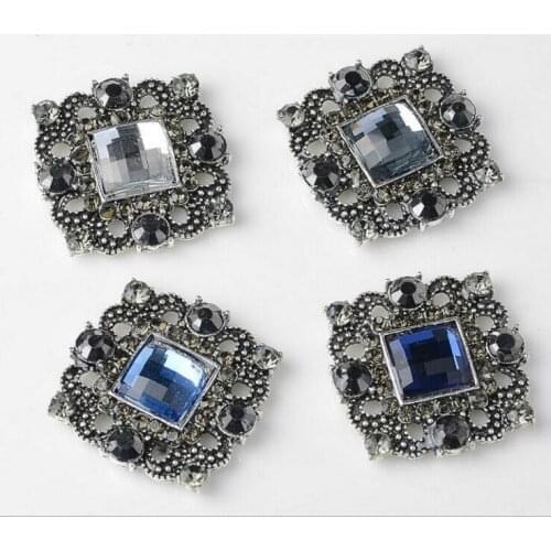 10pcs/lot 2.8cm*2.8cm square rhinestone hairbows diy accessories hair embellishment buttons