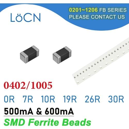 10000PCS 0402/1005 100MHZ 500mA 600mA SMD Ferrite Beads 0R 7R 10R 19R 26R 30R Chip Inductor Multilayer 25% High Quality