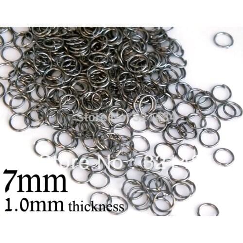 4000piece gunmetal black findings jumpring 7mm *1.0mm metal colored jump rings jewelry making supplies