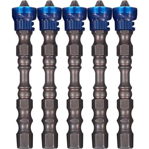 5Pcs Single Head Magnetic Screwdriver Bit Anti-Slip Hex S2 Ph2 Electric Screw Driver Set For Power Tools