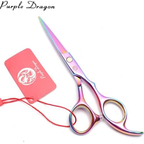 6" Purple Dragon Stainless Multi-color Straight Scissors Thinning Shears Pet Scissors Puppy Grooming Scissors Dog Scissors Z1005