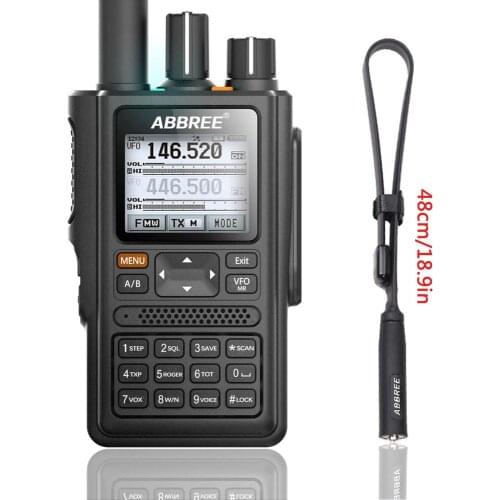 ABBREE AR-F8 GPS location Sharing All Bands(136-520MHz) Frequency/CTCSS Detection Walkie Talkie add tactical antenna