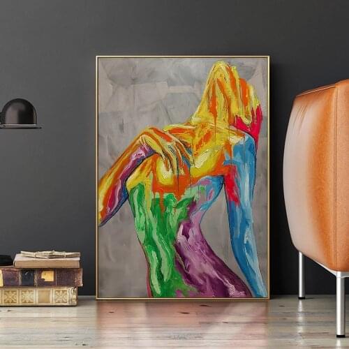 Abstract Wall Art Color Women Canvas Print Paintings No Frame Modern Decorative Picture For Living Room Decor Cuadros