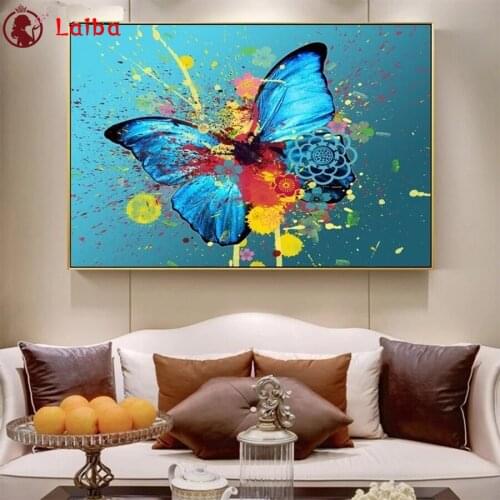 5D DIY Diamond Painting Abstract art, painted butterflies cross stitch mosaic full square/round diamond embroidery rhinestone