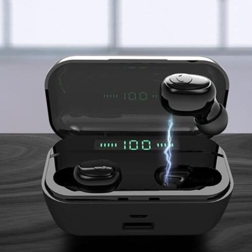 Wireless Earbuds TWS Bluetooth V5.0 8D Stereo Mini Earbuds Headset with Mic Display 3500mAh Charging Box Handsfree Earphone G6S